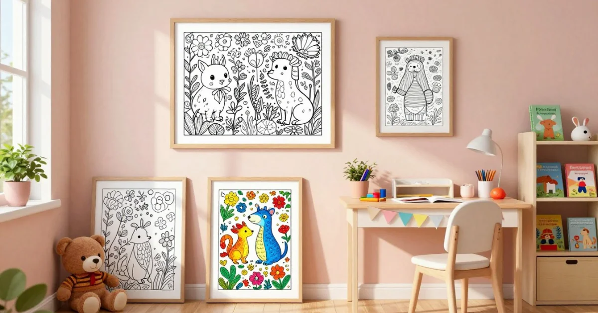 Coloring Page wall art for kids room