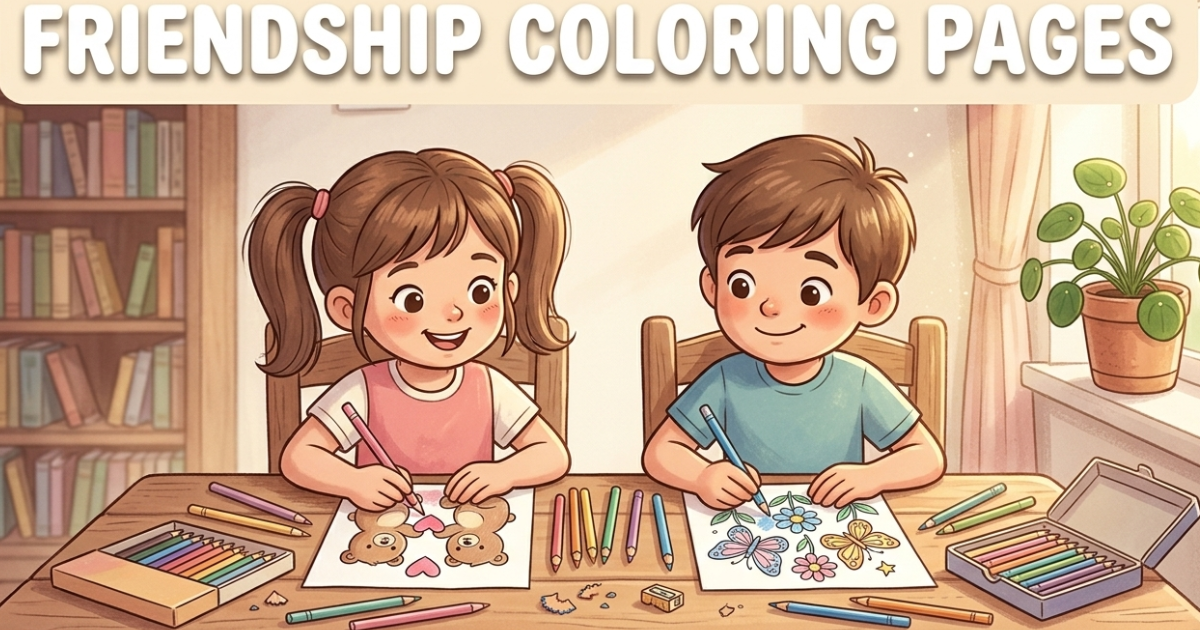 Friendship coloring pages