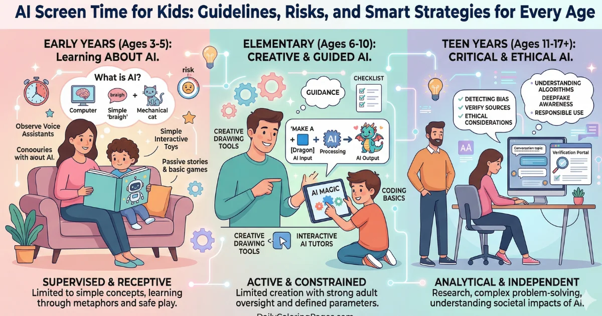 AI Screen Time for Kids Guidelines, Risks, and Smart Strategies for Every Age
